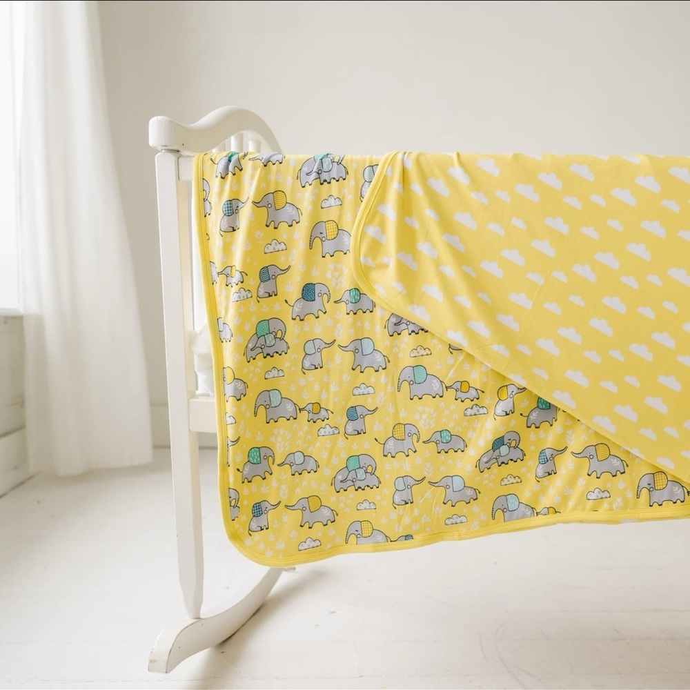 Little Sleepies Yellow Elephant Cloud Blanket